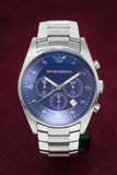 Emporio Armani Sportivo Chronograph Blue Dial Silver Steel Strap Watch For Men - AR5860