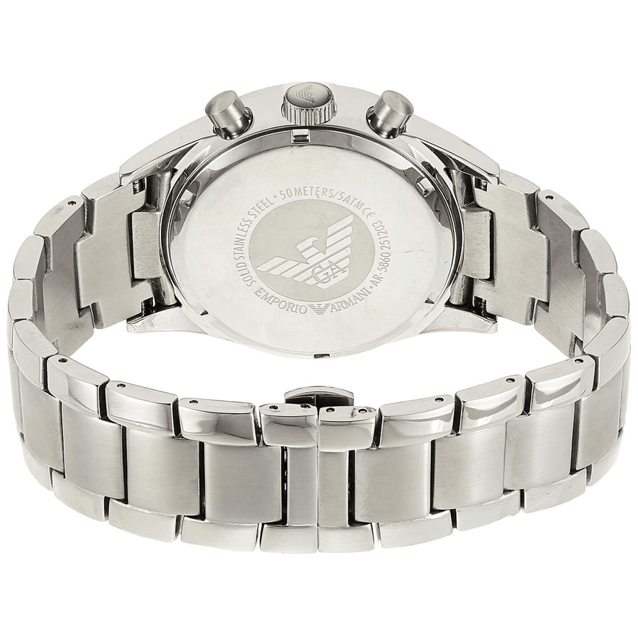 Emporio Armani Sportivo Chronograph Blue Dial Silver Steel Strap Watch For Men - AR5860