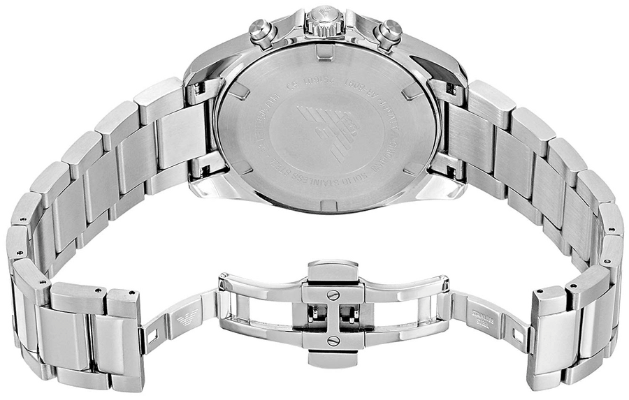 Emporio Armani Sportivo Chronograph Blue Dial Silver Steel Strap Watch For Men - AR6091
