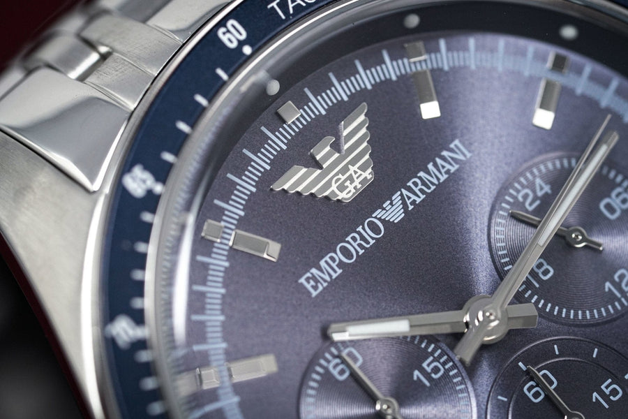 Emporio Armani Sportivo Chronograph Blue Stainless Steel Watch For Men - AR6072