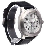 Emporio Armani Sportivo Chronograph Silver Dial Black Leather Strap Watch For Men - AR6054