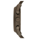 Emporio Armani Sportivo Chronograph Silver Dial Brown Leather Strap Watch For Men - AR6076