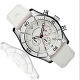 Emporio Armani Sportivo Chronograph White Dial White Rubber Strap Watch for Men - AR5947