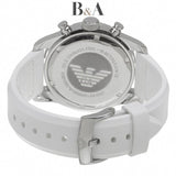 Emporio Armani Sportivo Chronograph White Dial White Rubber Strap Watch for Men - AR5947