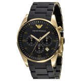 Emporio Armani Sportivo Quartz Black Dial Black Steel Strap Watch For Men - AR8023