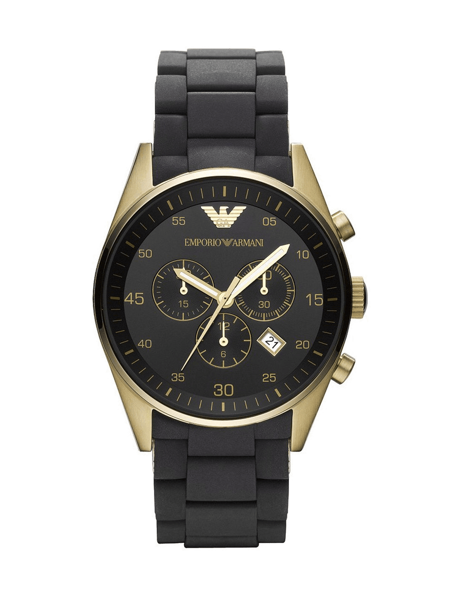 Emporio Armani Sportivo Quartz Black Dial Black Steel Strap Watch For Men - AR8023