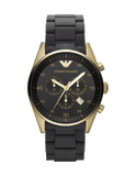 Emporio Armani Sportivo Quartz Black Dial Black Steel Strap Watch For Men - AR8023