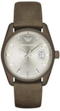 Emporio Armani Sportivo Quartz Silver Dial Brown Leather Strap Watch For Men - AR6079