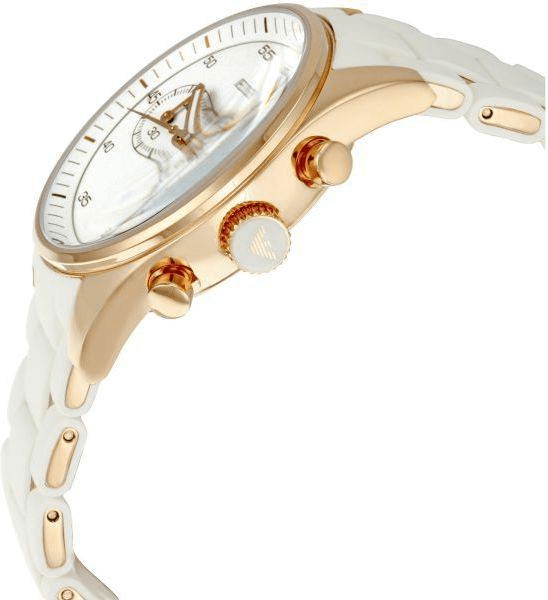 Emporio Armani Sportivo White Dial White Rubber Strap Watch For Men - AR5919