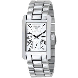 Emporio Armani White Dial Silver Stainless Steel Watch For Women - AR0146