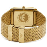 Emporio Armani Super Slim Quartz White DIal Gold Mesh Bracelet Watch For Women - AR2017