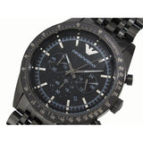 Emporio Armani Tazio Chronograph Black Dial Black Steel Strap Watch For Men - AR5989