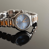 Emporio Armani Three Hand Blue Dial Two Tone Steel Strap Watch for Women - AR11597