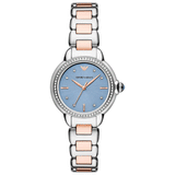 Emporio Armani Three Hand Blue Dial Two Tone Steel Strap Watch for Women - AR11597