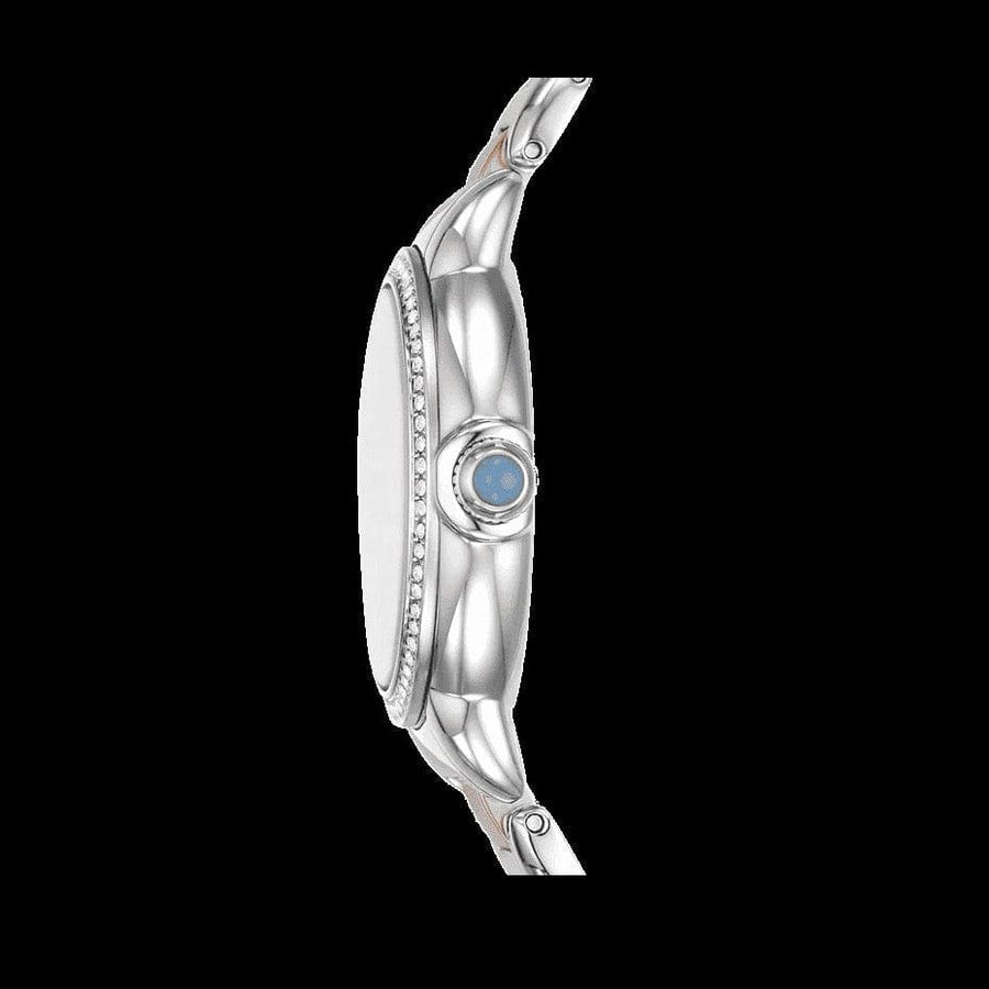 Emporio Armani Three Hand Blue Dial Two Tone Steel Strap Watch for Women - AR11597