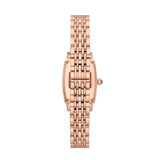 Emporio Armani Two Hand Diamonds Burgundy Dial Rose Gold Steel Strap Watch For Women - AR11488