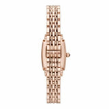 Emporio Armani Gianni T Bar Quartz Crystals White Dial Rose Gold Steel Strap Watch For Women - AR11406