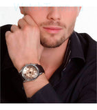 Emporio Armani Valente Chronograph Brown Dial Brown Leather Strap Watch For Men - AR1785