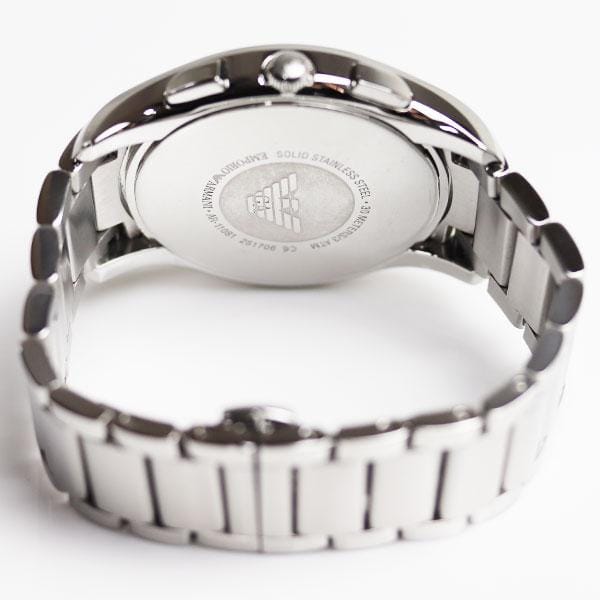 Emporio Armani Valente Chronograph Silver Dial Silver Steel Strap Watch For Men - AR11081