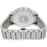 Emporio Armani Valente Chronograph Silver Dial Silver Steel Strap Watch For Men - AR11081