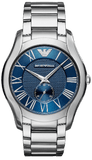 Emporio Armani Valente Quartz Blue Dial Silver Steel Strap Watch For Men - AR11085