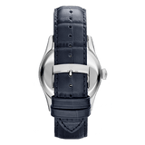 Emporio Armani Valente Quartz Silver Dial Grey Leather Strap Watch For Men - AR1666