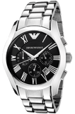 Emporio Armani Velente Chronograph Black Dial Silver Steel Strap Watch For Women - AR0674