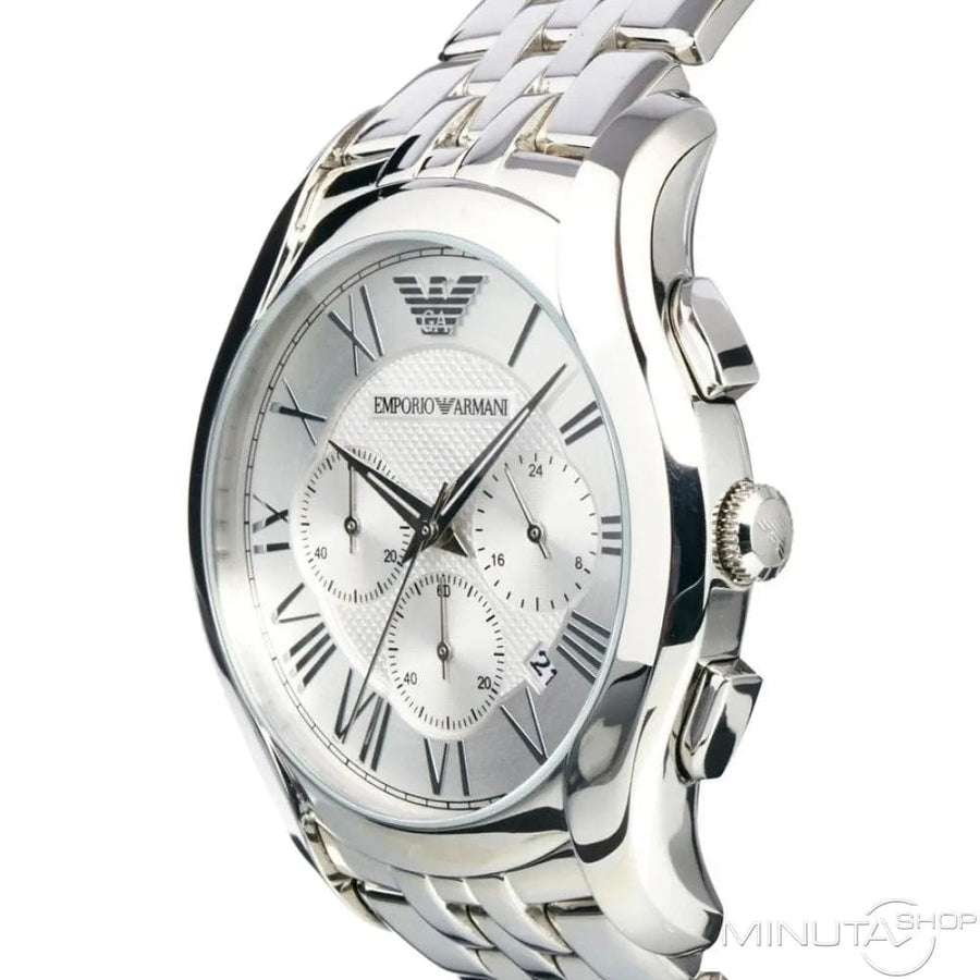 Emporio Armani Velente Chronograph Quartz Silver Dial Silver Steel Strap Watch For Men - AR1702