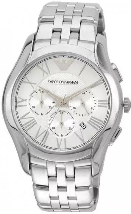 Emporio Armani Velente Chronograph Quartz Silver Dial Silver Steel Strap Watch For Men - AR1702