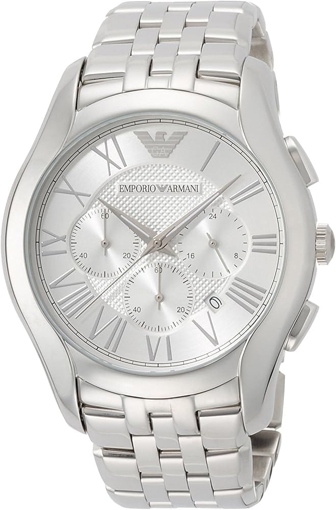 Emporio Armani Velente Chronograph Quartz Silver Dial Silver Steel Strap Watch For Men - AR1702