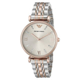 Emporio Armani Gianni T Bar Grey Dial Two Tone Steel Strap Watch For Women - AR1840