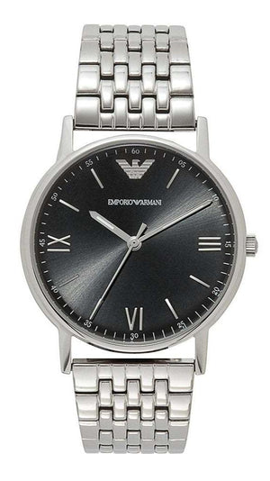 Emporio Armani Kappa Black Dial Silver Steel Strap Watch For Men - AR11152