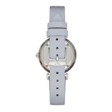 Emporio Armani White Dial Light Blue Leather Strap Watch For Women - AR11002