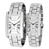 Emporio Armani White Dial Silver Stainless Steel Watch For Women - AR0146