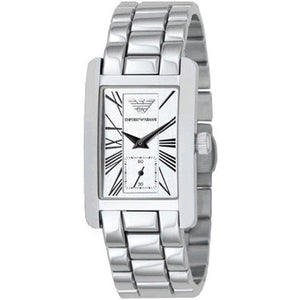Emporio Armani White Dial Silver Stainless Steel Watch For Women - AR0146
