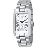 Emporio Armani White Dial Silver Stainless Steel Watch For Women - AR0146