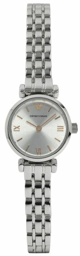 Emporio Armani Gianni T Bar Quartz Silver Dial Silver Steel Strap Watch For Women - AR1935