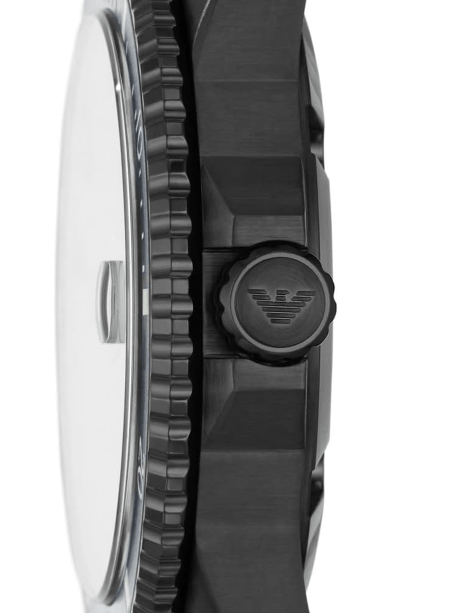 Emporio Armani World Explorer Black Dial Black Steel Strap Watch for Men - AR11398
