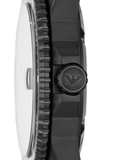 Emporio Armani World Explorer Black Dial Black Steel Strap Watch for Men - AR11398