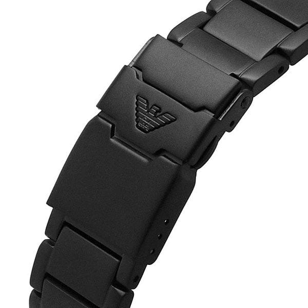 Emporio Armani World Explorer Black Dial Black Steel Strap Watch for Men - AR11398