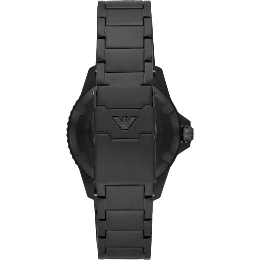 Emporio Armani World Explorer Black Dial Black Steel Strap Watch for Men - AR11398