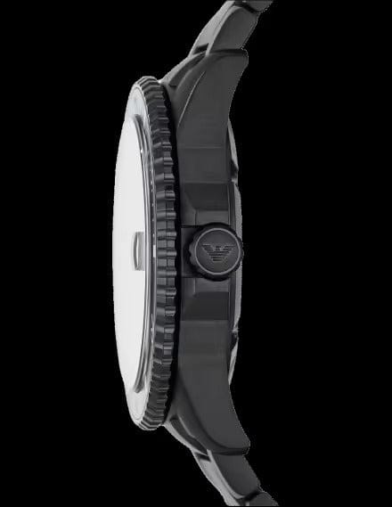 Emporio Armani World Explorer Black Dial Black Steel Strap Watch for Men - AR11398