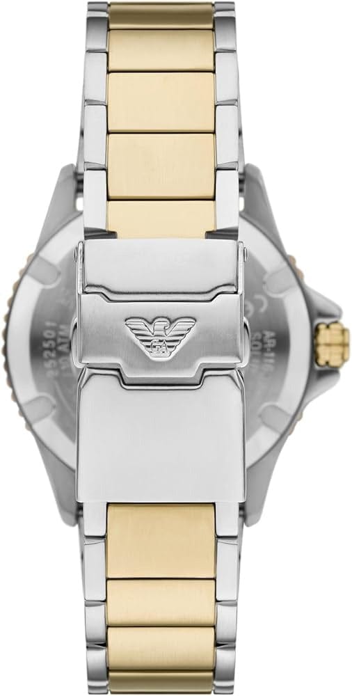 Emporio Armani World Explorer Blue Dial Two Tone Steel Strap Watch for Men - AR11682