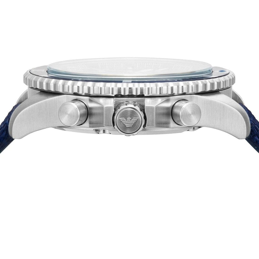 Emporio Armani World Explorer Chronograph Blue Dial Blue Nylon Strap Watch for Men - AR11588