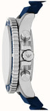 Emporio Armani World Explorer Chronograph Blue Dial Blue Silicone Strap Watch for Men - AR11696