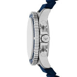 Emporio Armani World Explorer Chronograph Blue Dial Blue Silicone Strap Watch for Men - AR11696