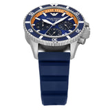 Emporio Armani World Explorer Chronograph Blue Dial Blue Silicone Strap Watch for Men - AR11696