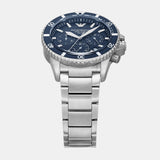 Emporio Armani World Explorer Chronograph Blue Dial Silver Steel Strap Watch for Men - AR11681
