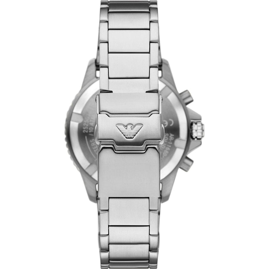 Emporio Armani World Explorer Chronograph Blue Dial Silver Steel Strap Watch for Men - AR11681