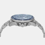 Emporio Armani World Explorer Chronograph Blue Dial Silver Steel Strap Watch for Men - AR11681